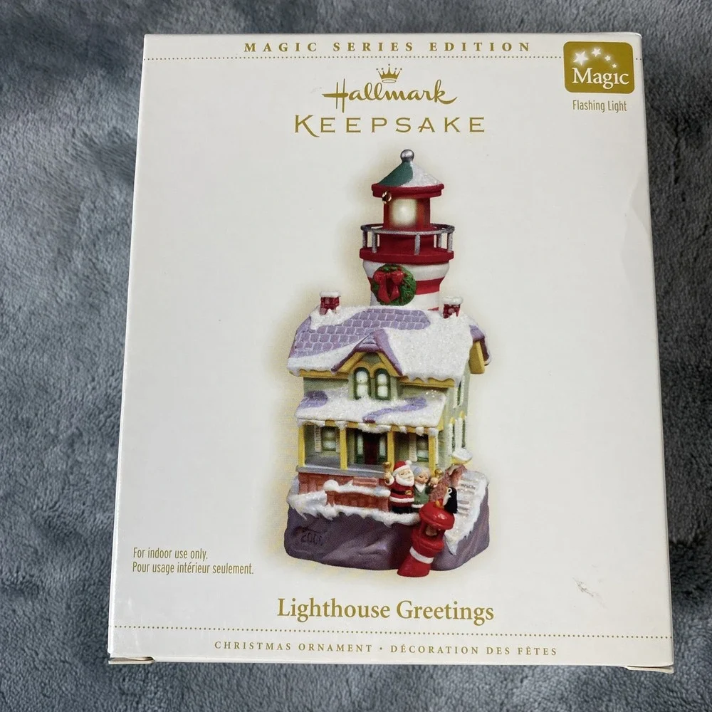 Hallmark Keepsake Lighthouse Greetings 2006 #10 Magic Light Ornament Christmas